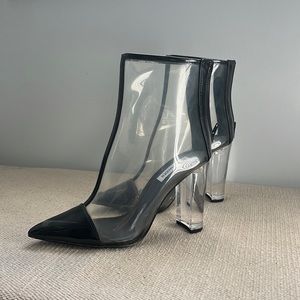 Steve Madden clear heel boots